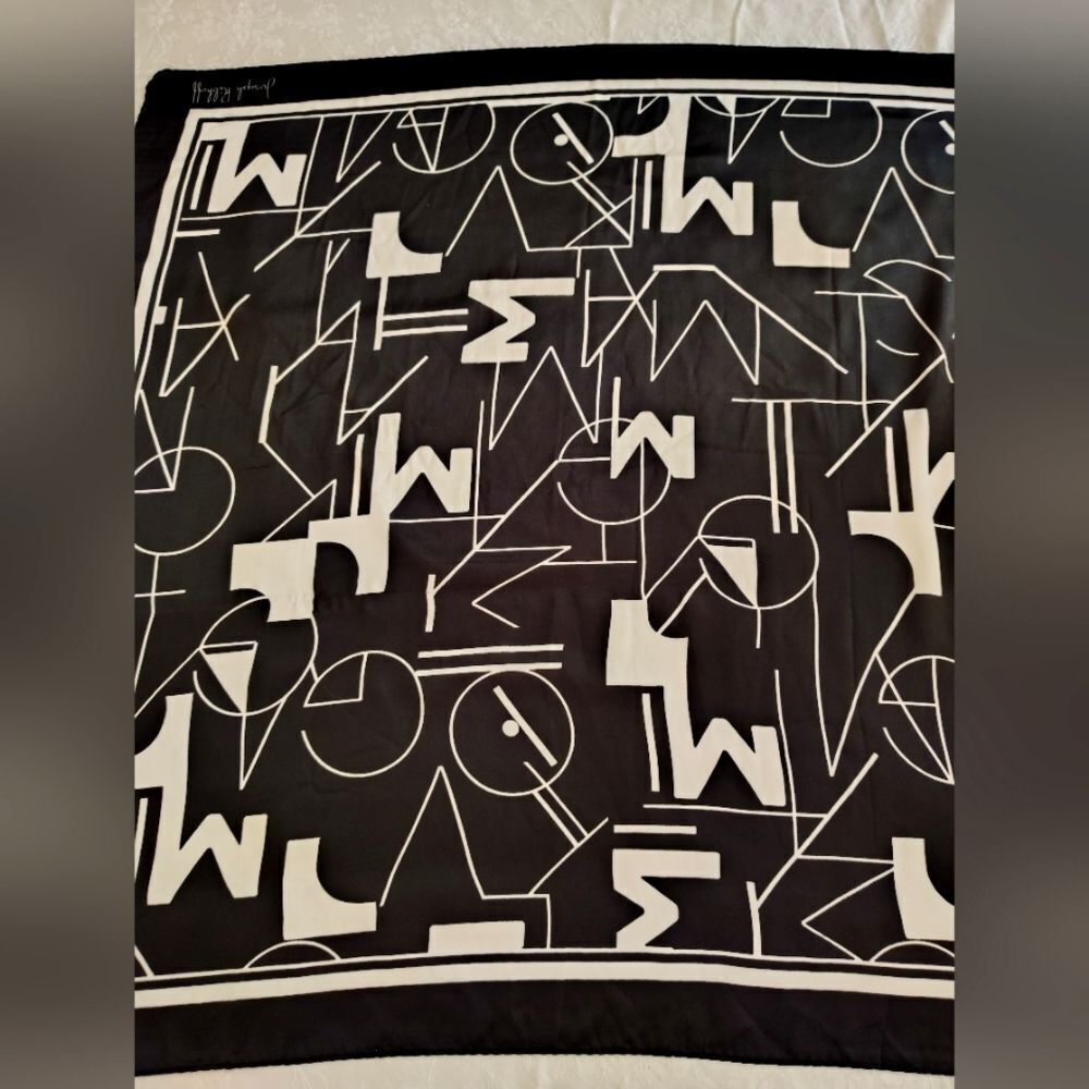 Joseph Ribkoff Abstract Black & White Scarf - Picture 4 of 12